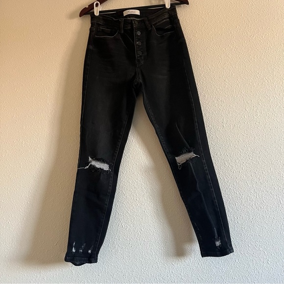 Kancan Signature Kurvy Mid-Rise Black Ankle Skinny Button Fly Jean Size 28 - Picture 14 of 16